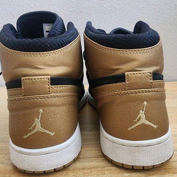 Nike Mens Air Jordan 1 Retro High Sneakers Melo Black Gold‎ 332550-026 Size 8.5 - Picture 8 of 12